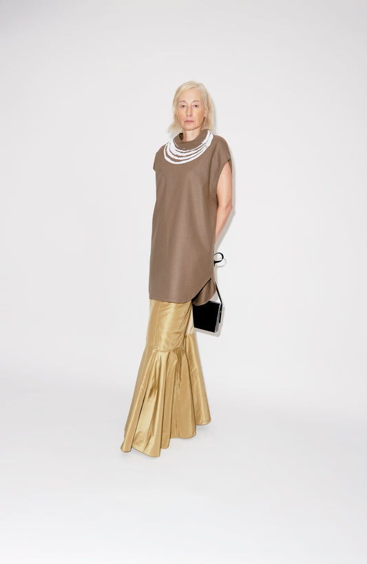 Necklace Printed Brown Top