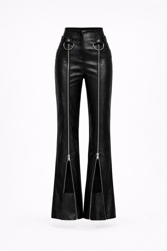 Hardware Leather Trouser Black