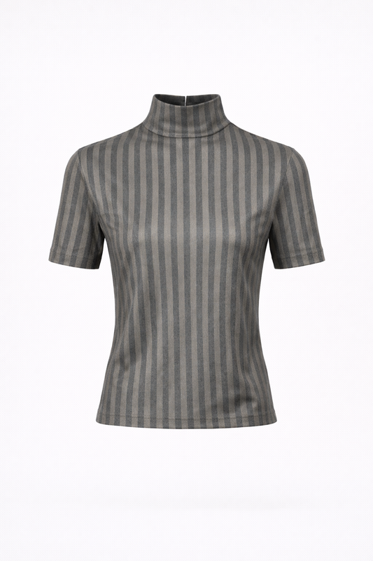 Stripe Mock-Neck Top
