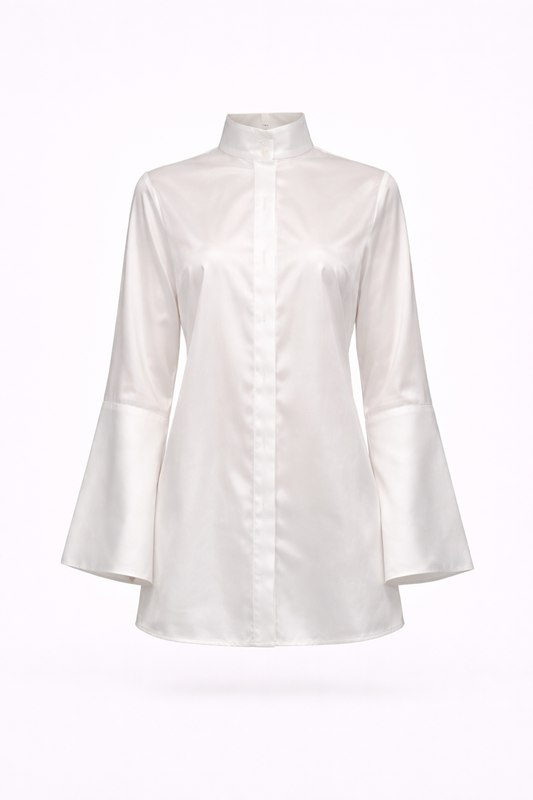 Structured High-Neck Shirt