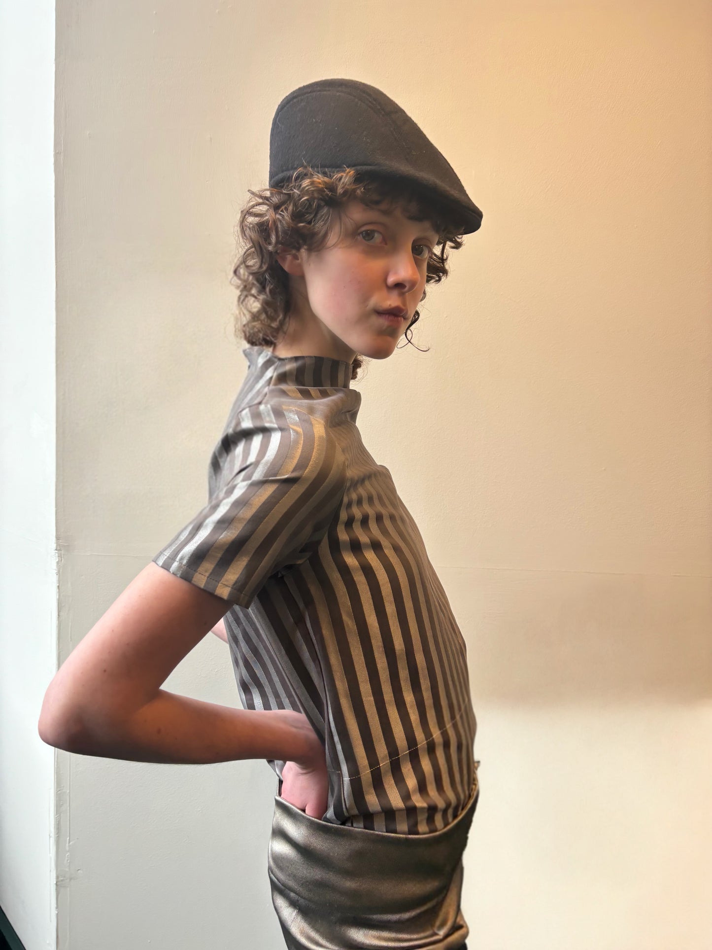 Stripe Mock-Neck Top