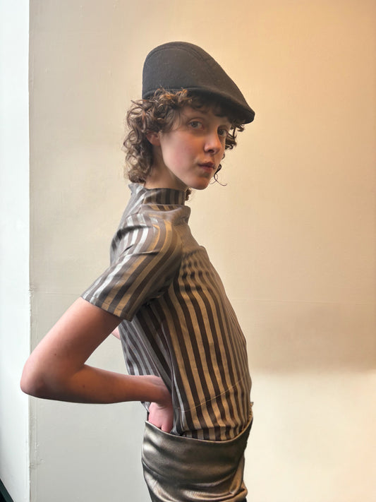 Stripe Mock-Neck Top